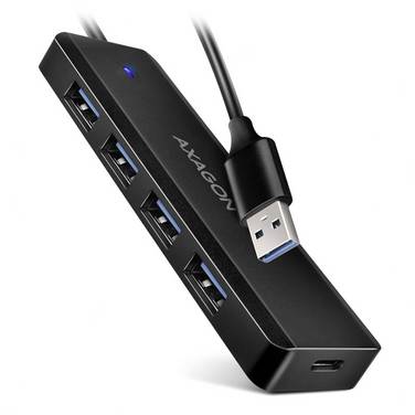 AXAGON HUE-C1A USB-hubb 4+1 Port USB 3.0, USB-C® USB 3.0 5 GBit/s Svart HUE-C1A