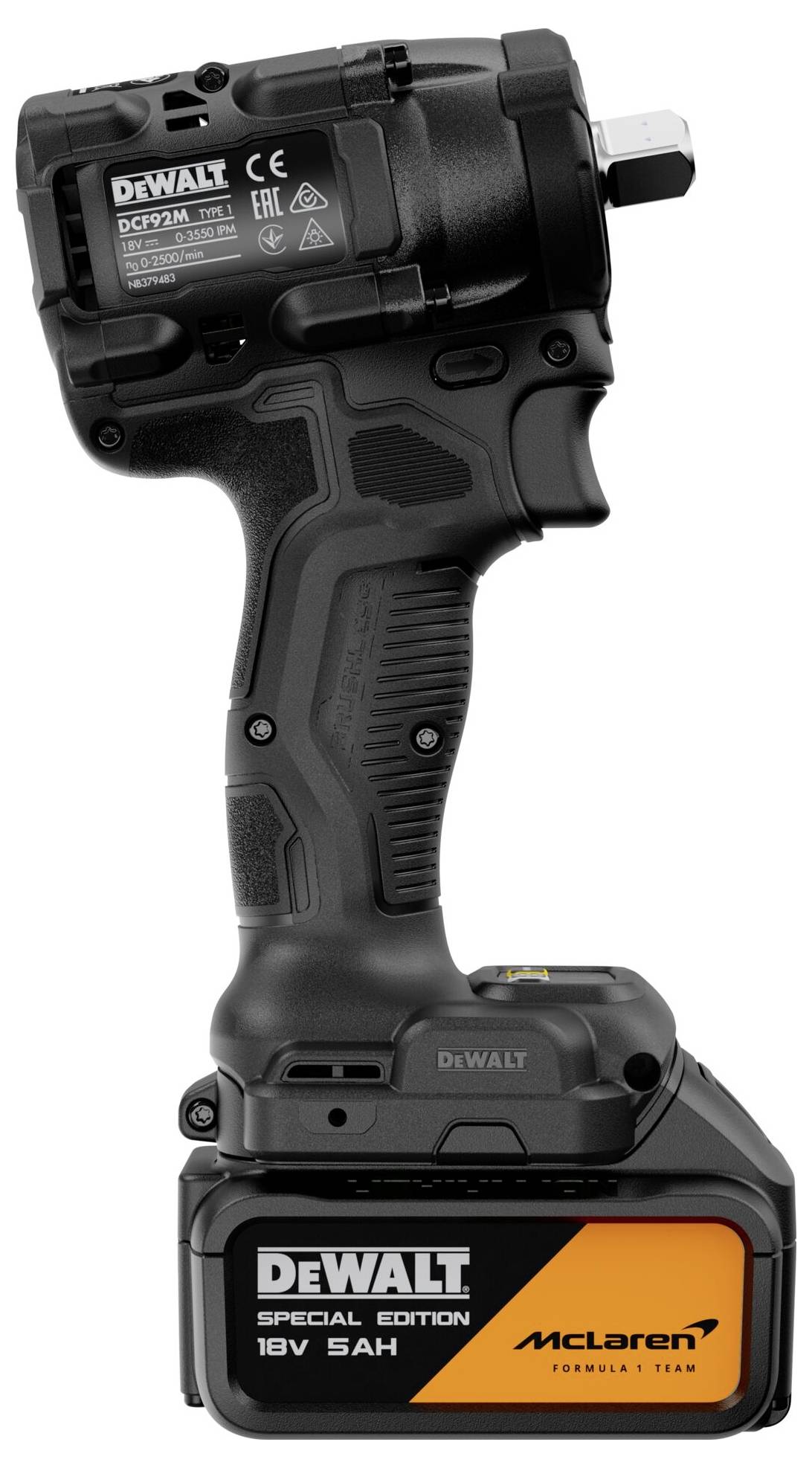DeWalt skruvmejsel-bitset i en genomskinlig lock och svart-orange förvaringsbox, med flera gul-och-svarta bitar arrangerade i fack.