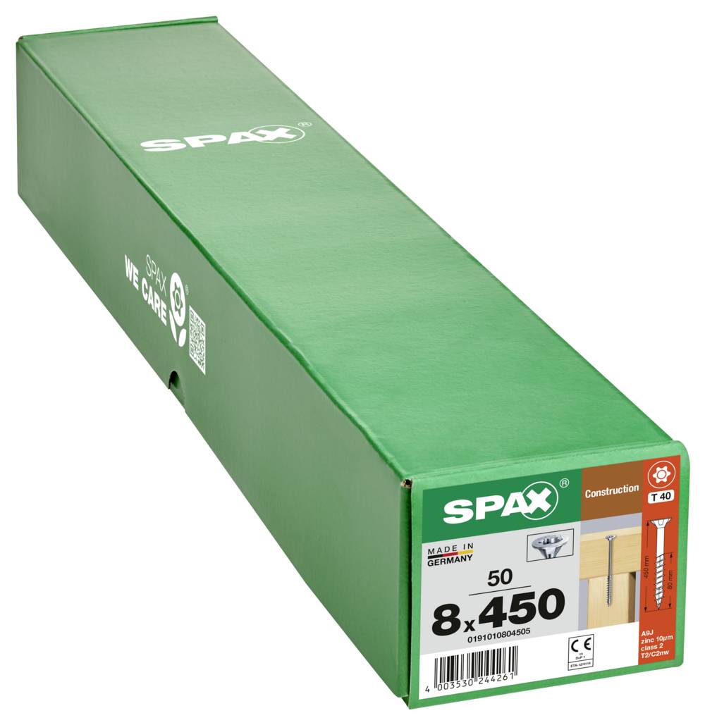 SPAX 0191010804505 Sänkhuvudskruv 8 mm 450 mm T-STAR plus Stål 50 st-6