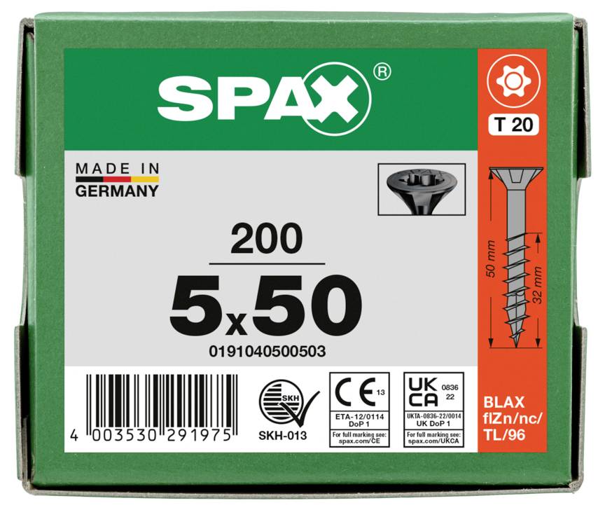 SPAX 0191040500503 Sänkhuvudskruv 5 mm 50 mm T-STAR plus Stål 200 st-4