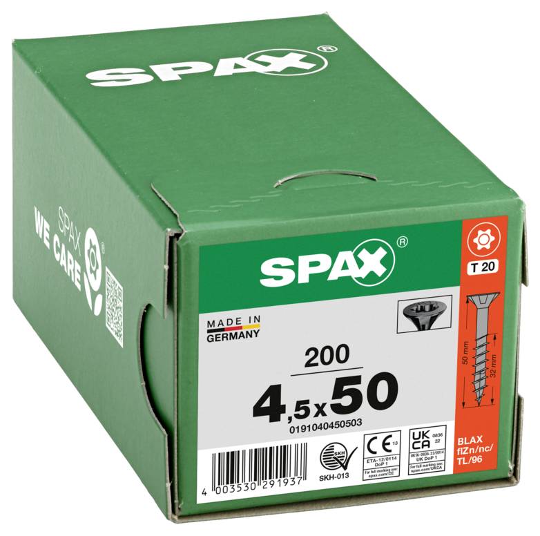 SPAX 0191040450503 Sänkhuvudskruv 4.5 mm 50 mm T-STAR plus Stål 200 st-2