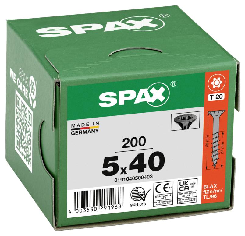 SPAX 0191040500403 Sänkhuvudskruv 5 mm 40 mm T-STAR plus Stål 200 st-2