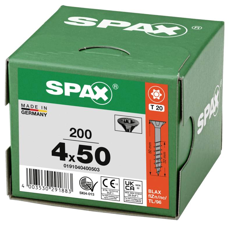 SPAX 0191040400503 Sänkhuvudskruv 4 mm 50 mm T-STAR plus Stål 200 st-3