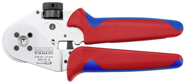 Knipex 97 52 63 A Crimptång Vriden kontakt 0.08 till 2.5 mm² Inkl. plastväska, Knipex, med skuminlägg, Videoinspelning per knapptryck