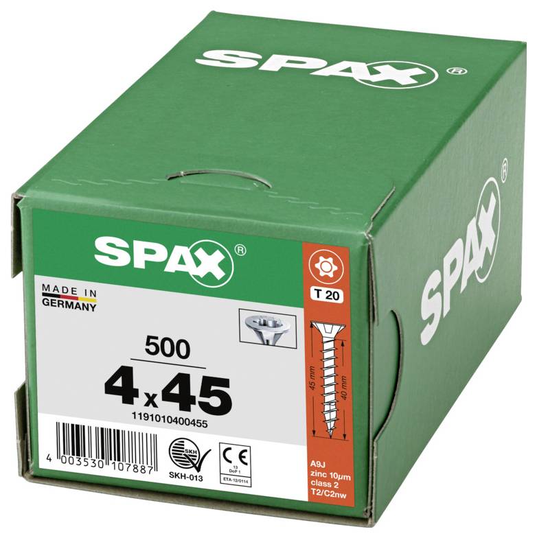 SPAX 1191010400455 Sänkhuvudskruv 4 mm 45 mm T-STAR plus Stål 500 st-6