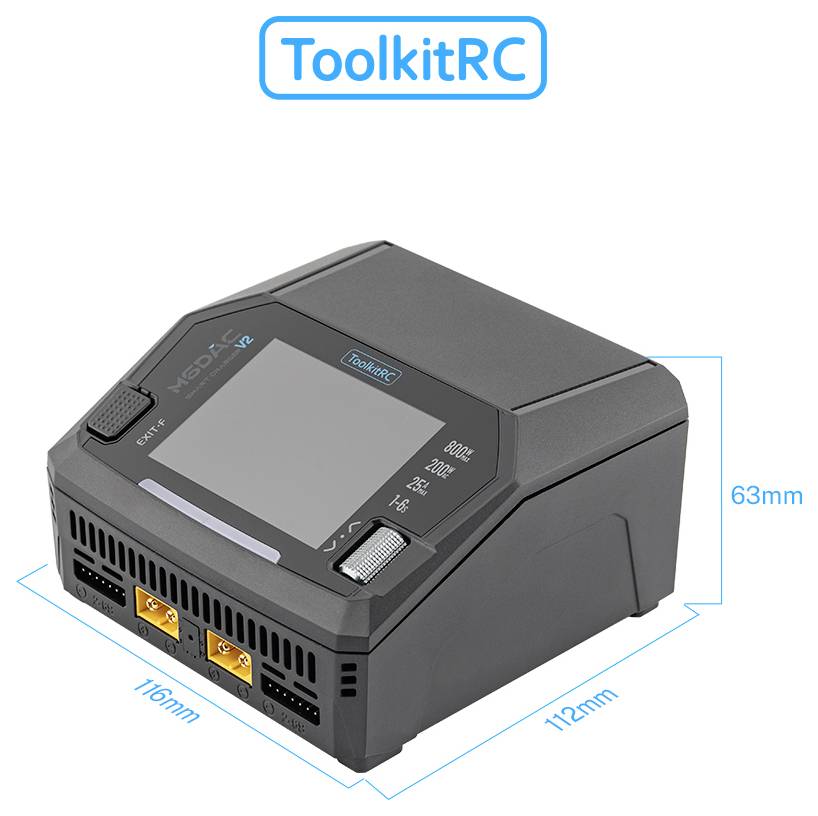Toolkit RC ToolkitRC M6DAC V2 LiPo 1-6S 16A Laddare 240 V 28 A LiPo, LiHV, LiFe, LiIon, LTO, NiMH, Bly-2