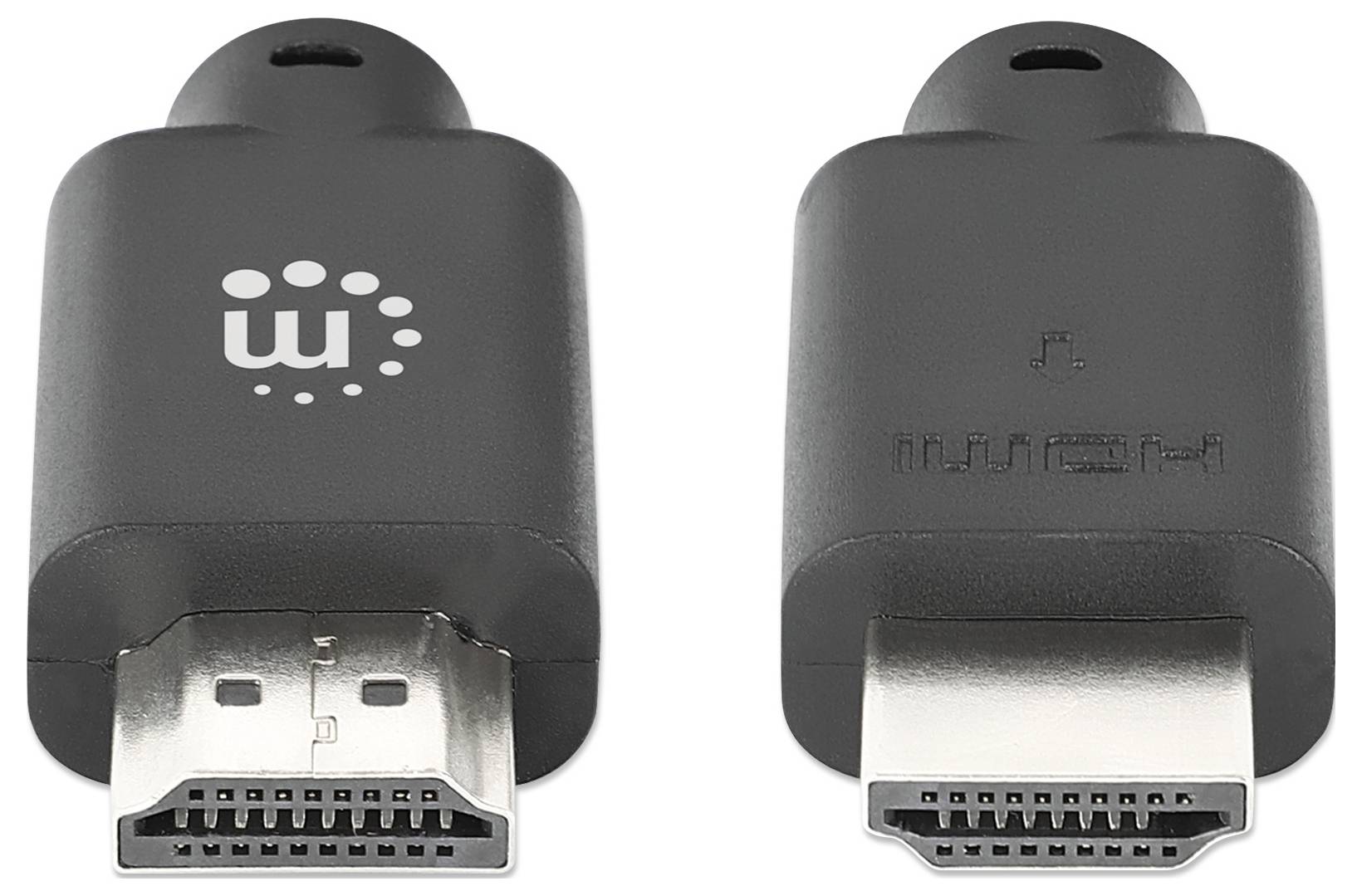 Manhattan HDMI Anslutningskabel HDMI-A-kontakt, HDMI-A-kontakt 2 m Svart 356657 4K UHD, PVC-mantel, guldpläterad kontakt-3