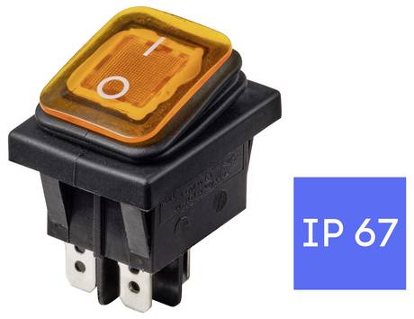 TRU COMPONENTS  TC-14988604  Vippströmbrytare    250 V  16 A  2x Av/På  IP67  låsande  1 st