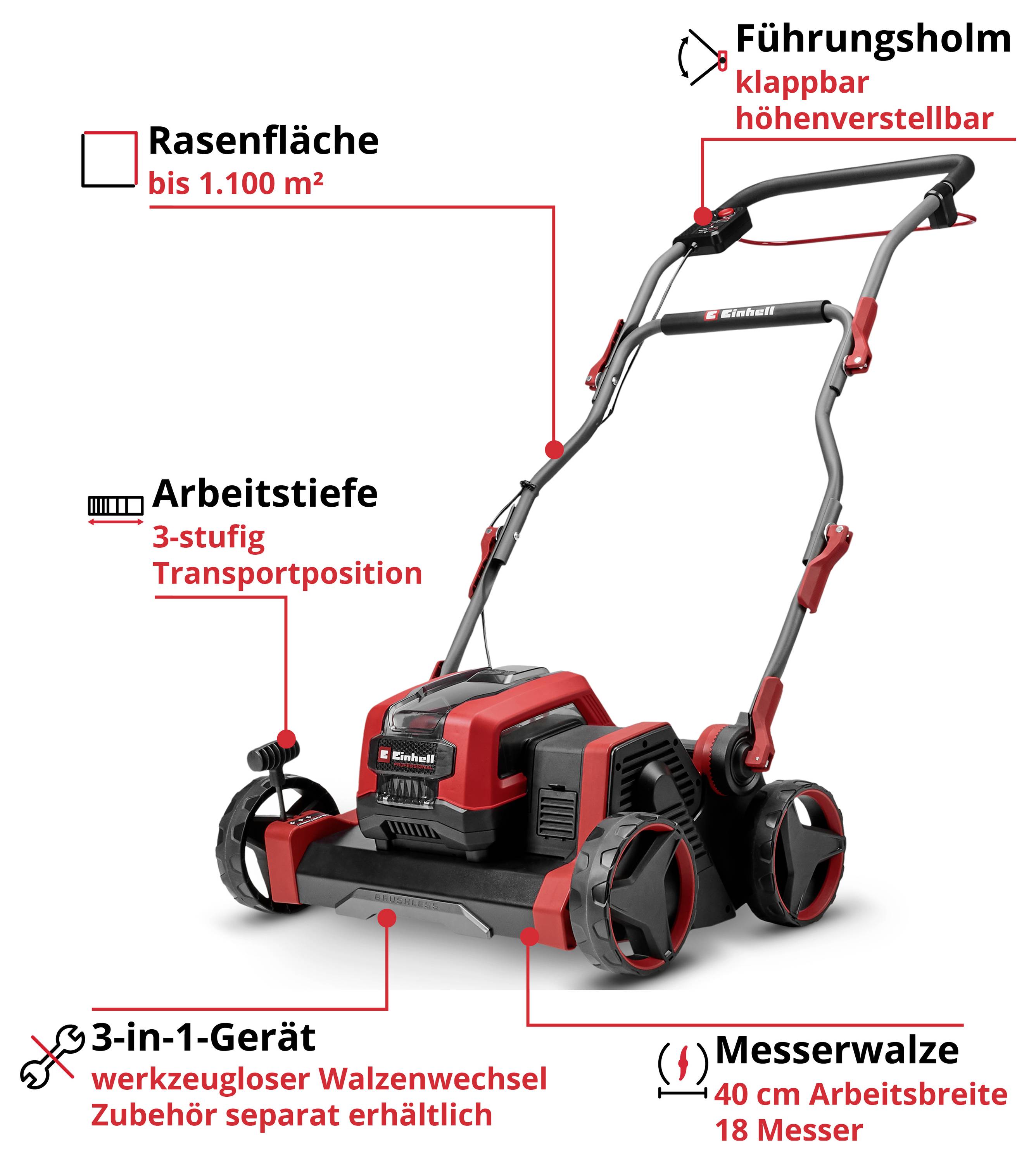 Einhell Professional GP-SC 36/40 Li BL-Solo Vertikalskärare Li-Ion Batteri exkl. batteri, utan laddare Arbetsbredd 40 cm-2