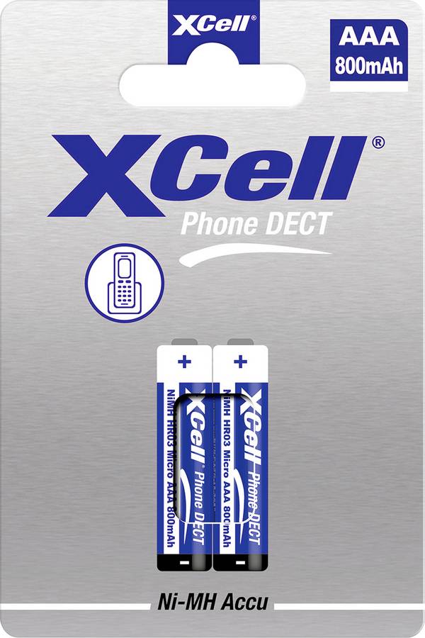 XCell X800AAA (Bli 2) Laddbart batteri AAA (R03) NiMH 800 1.2 V 1 st
