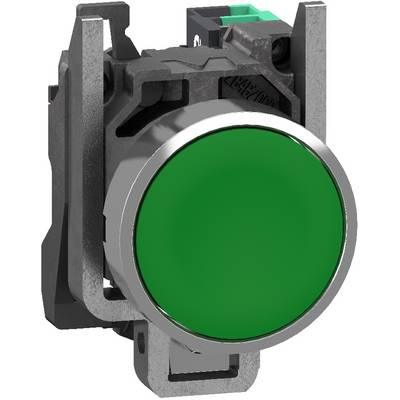 Schneider Electric XB4BA315 Tryckknapp, Harmony XB4, metall, 22mm, grön, omärkt, fjädrande, 1S, Push-in Tryckknapp 1 st-0