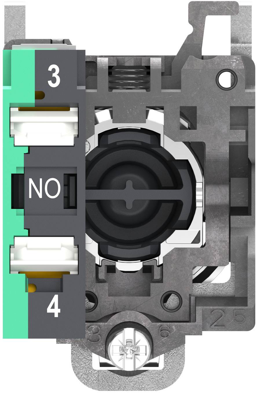 Schneider Electric XB4BA315 Tryckknapp, Harmony XB4, metall, 22mm, grön, omärkt, fjädrande, 1S, Push-in Tryckknapp 1 st-3