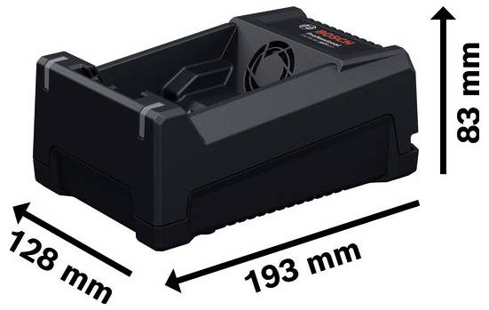 Bosch batteridrivdriven borrskruvdragare visad med storlekspilkils som anger 204 mm hög, 146 mm lång och 56 mm bred.