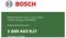 Bosch-produktetikett visar Robert Bosch Power Tools GmbH, Stuttgart/Tyskland, webbplats www.bosch-diy.com och artikelnummer 1 600 A03 9J7.