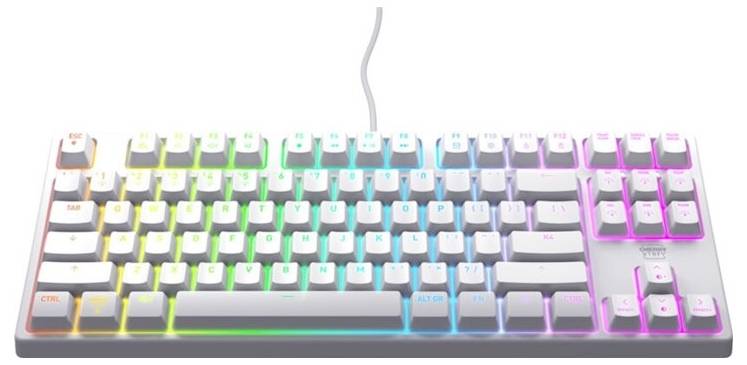 Cherry XTRFY K4V2 TKL Sladd, USB Tangentbord Tyska, QWERTZ Vit RGB-belysning-0