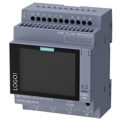 Siemens LOGO! programmable logikkontroller modul med LCD-skärm, 8 AC/DC-ingångar, 4 reläutgångar och LAN-port