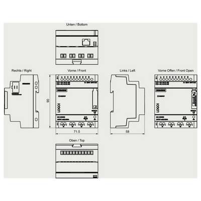 Siemens 6ED1052-2MD08-0BA3 PLC-styrningsmodul 24 V/DC, 12 V/DC-1
