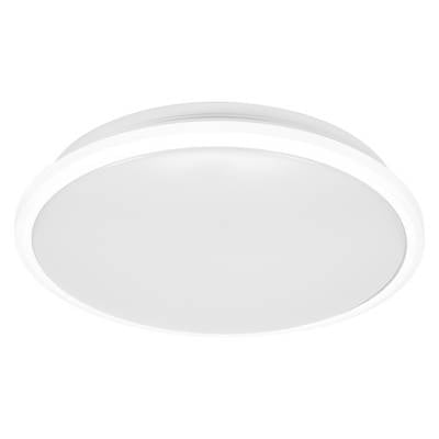 Vit oval taklampa på en enkel bakgrund.