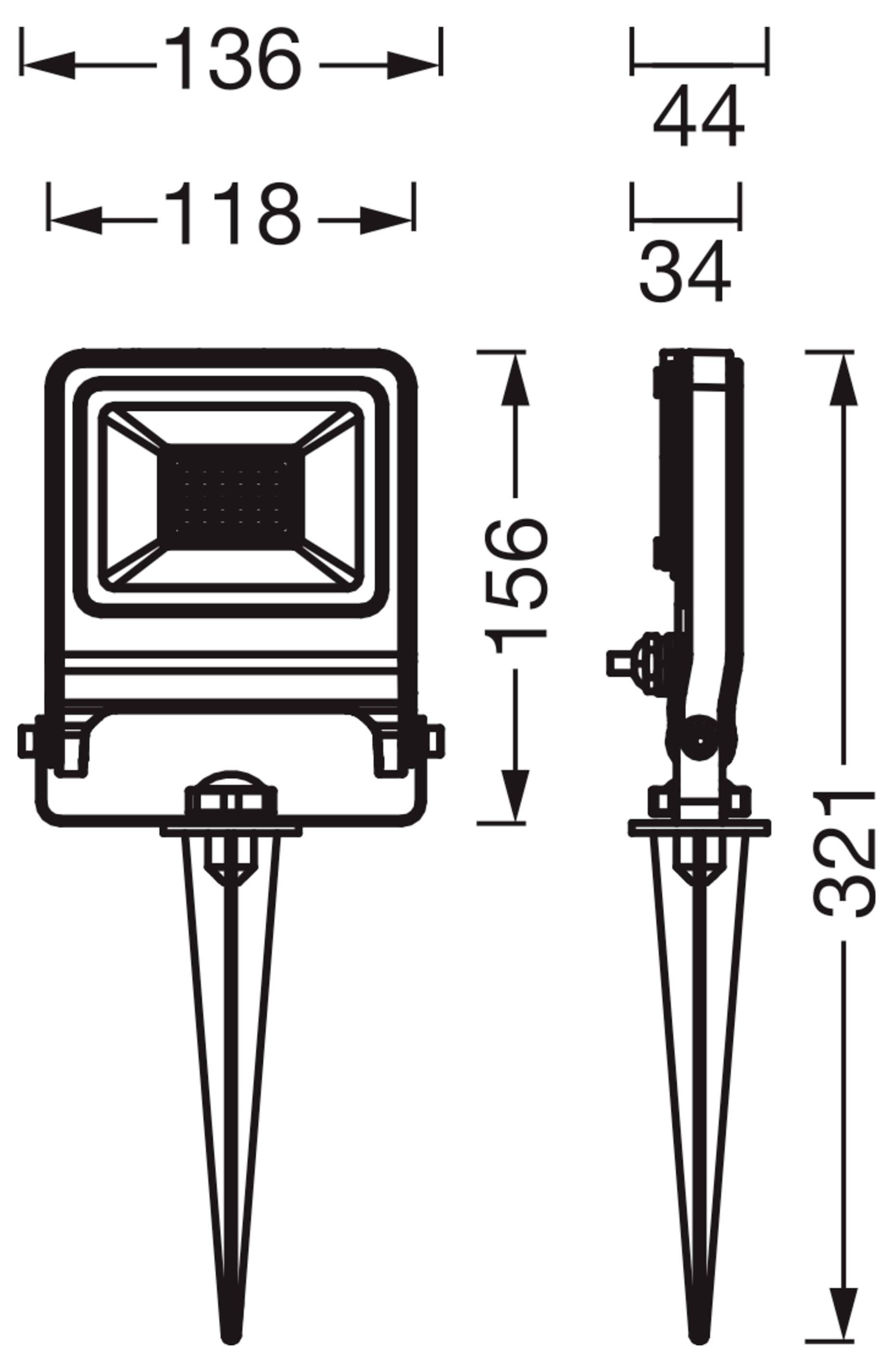 OSRAM HOMELIGHTING 4099854585852 ENDURA® Garden Flood Spike 20W 3000K LED-trädgårdsstrålkastare Lysdiod-modul LED fast i-2