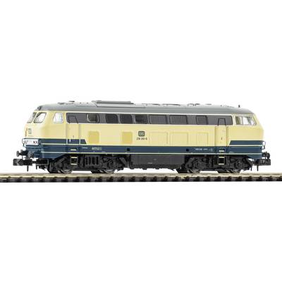Sidvy av ett gult-och-blått dieselmotor på vit bakgrund.