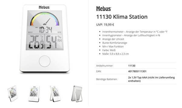 Mebus  Termo-/Hygrometer Vit 11130