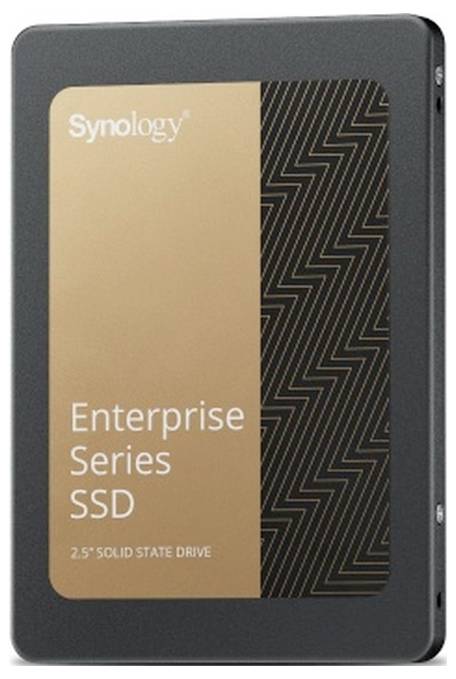 Synology Enterprise Series SSD 2,5-tums solid-state-enhet visas i ett svart hölje