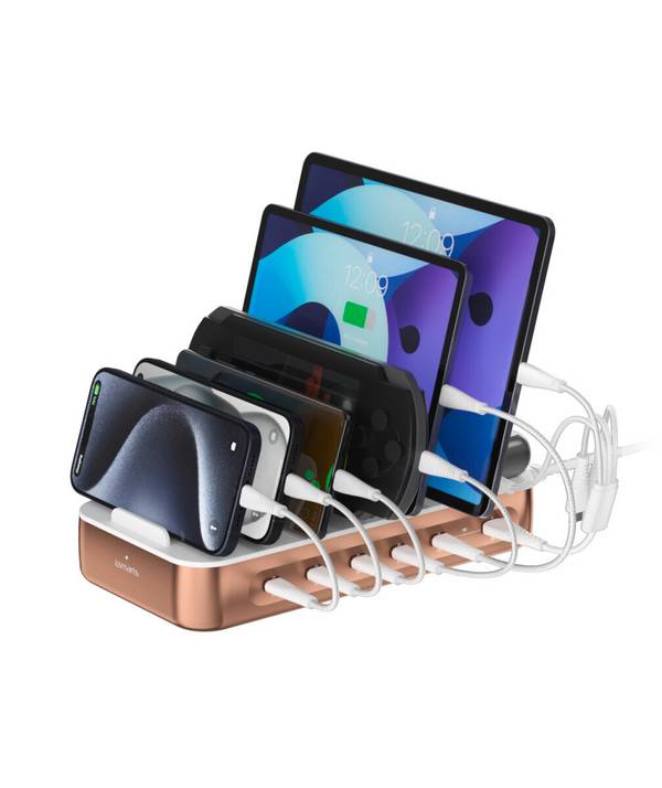 4Smarts  Bordsladdare 100 W USB-A, USB-C®, Lightning, Micro-USB Quick Charge, Power Delivery Vit, Koppar Inomhus USB Power Delivery (USB-PD)