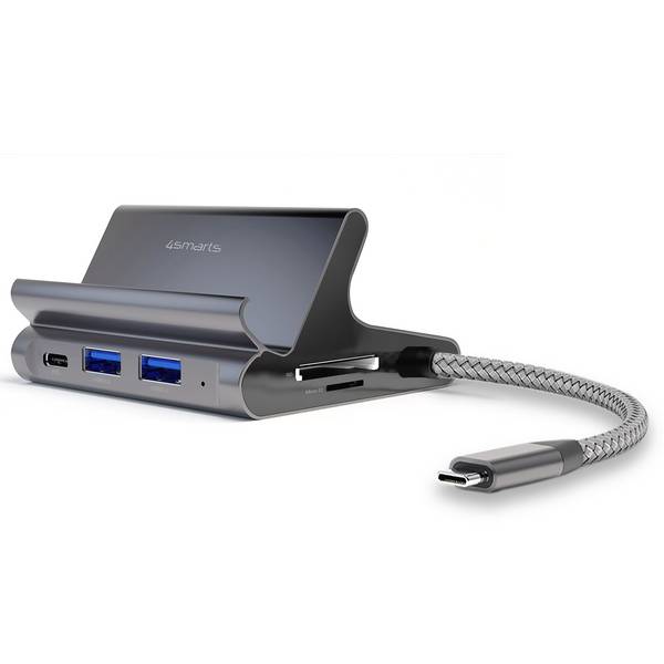 4Smarts  Bordsladdare 100 W 2x USB-A, 2x USB-C®, HDMI®, MicroSD-kort-slot, RJ45, SD-kort plats Power Delivery Grå Inomhus USB Power Delivery (USB-PD)