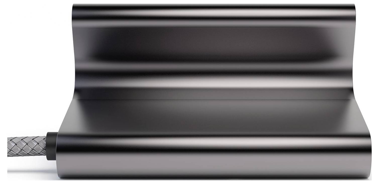 Närbild av en polerad metallisk cylindrisk mekanisk del med enProfilerad axel som sträcker sig från vänster sida.