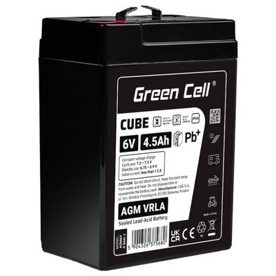 Blybatteri Green Cell GC-AGM6V4-5AH-J Bly AGM 4.5 Ah 6 V 1 st-0