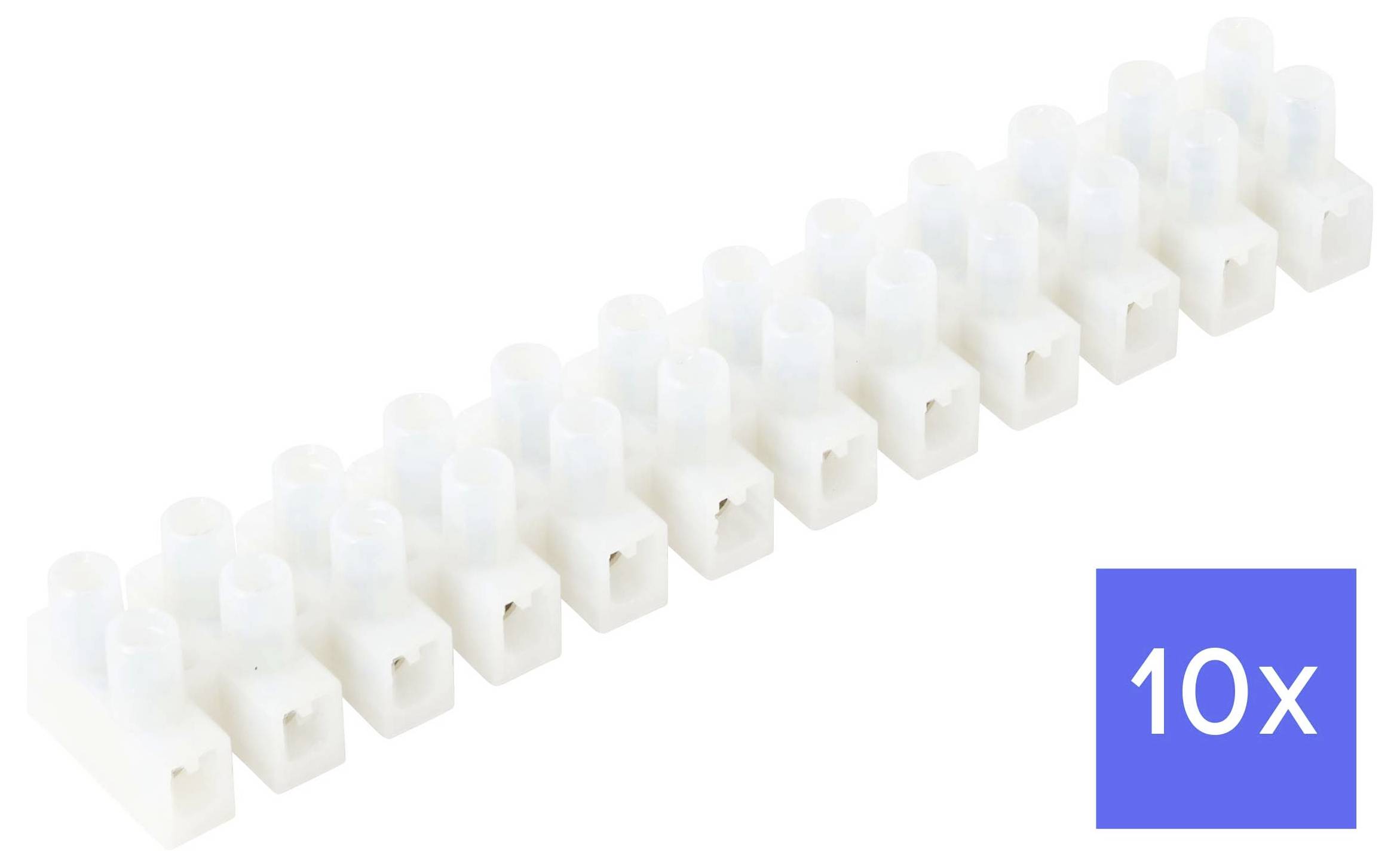 TRU COMPONENTS TC-15094016 Kopplingslist Flexibel: 2.5-4.0 mm² Styvhet: 2.5-4.0 mm² Antal poler: 12 10 st Vit