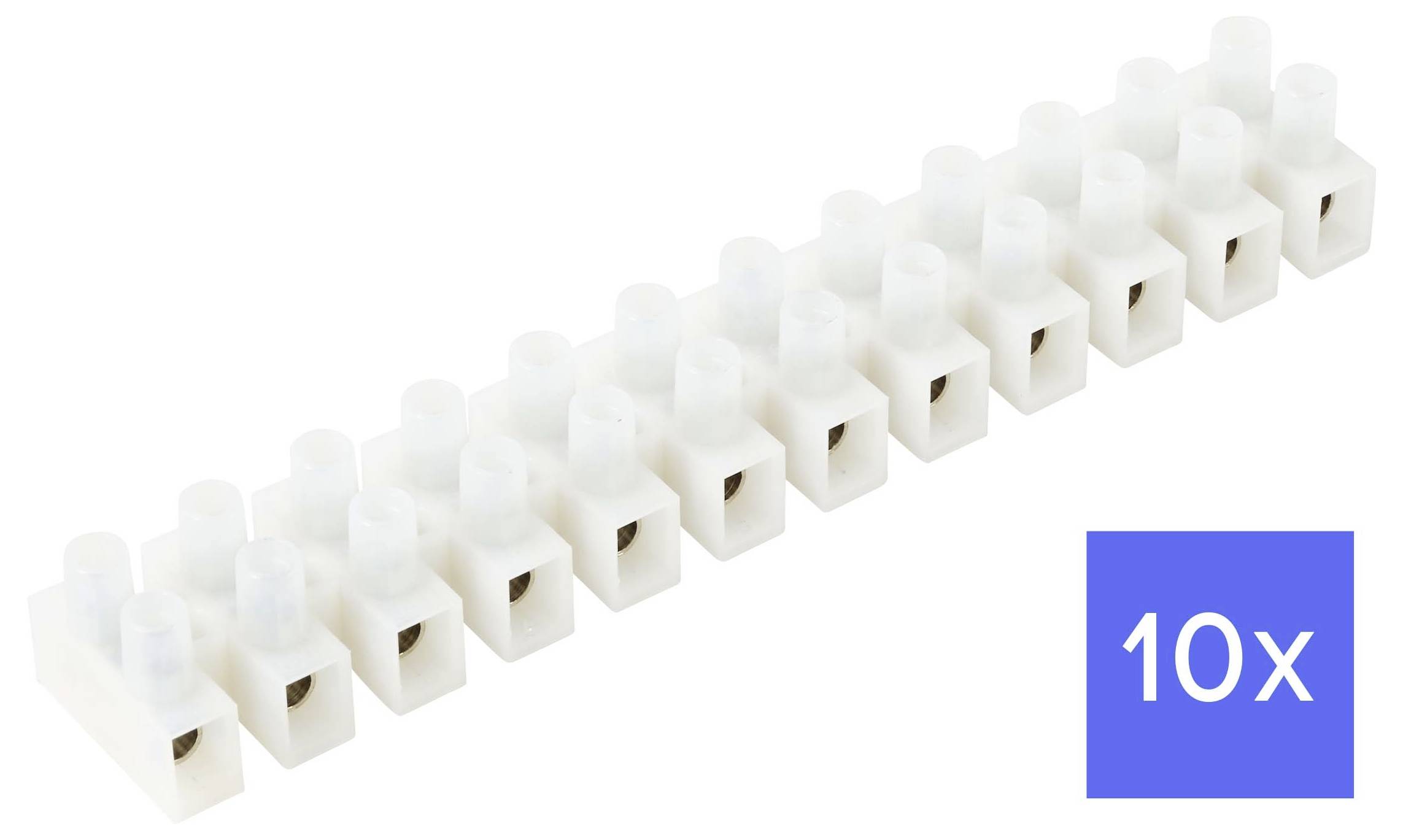 TRU COMPONENTS TC-15094032 Kopplingslist Flexibel: 4.0-6.0 mm² Styvhet: 4.0-6.0 mm² Antal poler: 12 10 st Vit
