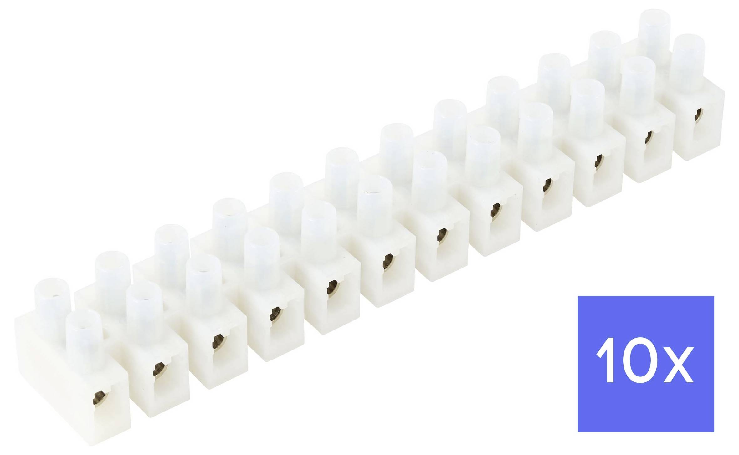 TRU COMPONENTS TC-15094036 Kopplingslist Flexibel: 4.0-10.0 mm² Styvhet: 4.0-10.0 mm² Antal poler: 12 10 st Vit