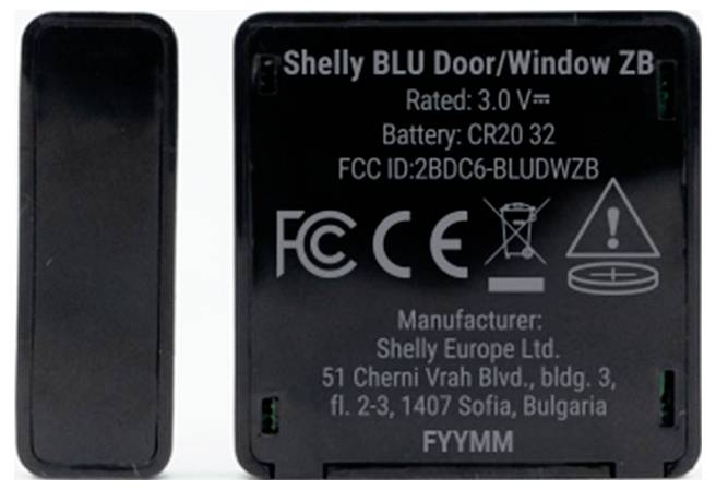 Shelly Blu ZB Door Window Black Shelly Sensor Bluetooth, ZigBee-1