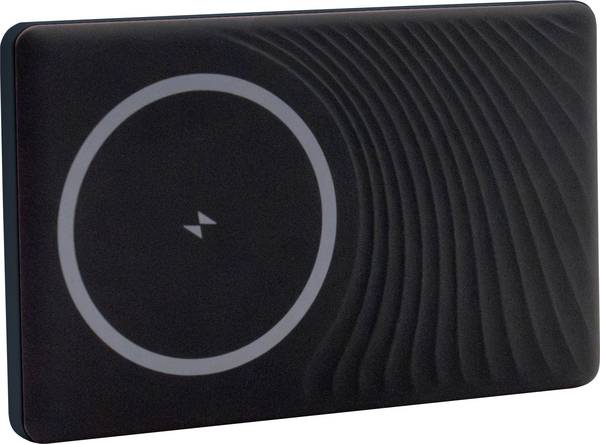 RealPower MAG ultra slim Powerbank 5000 mAh MagSafe, Power Delivery USB-C® Mörkblå, Svart