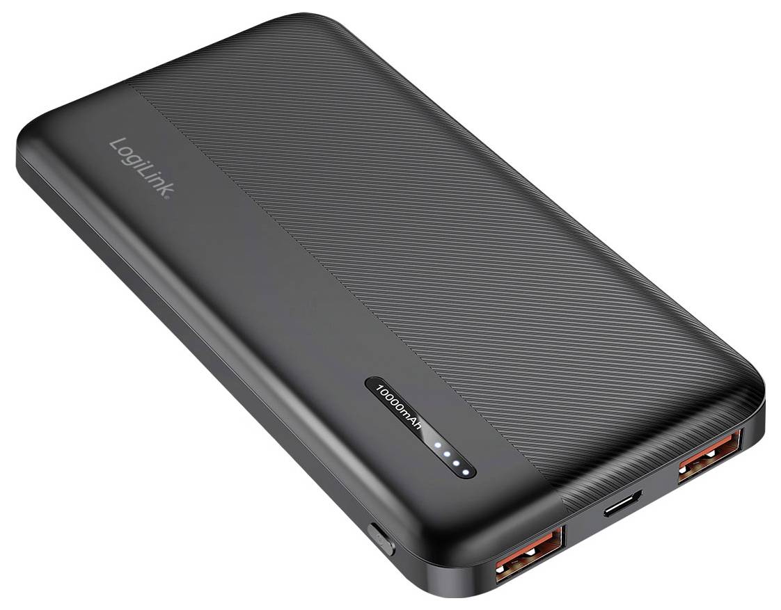LogiLink PA0372 Powerbank 10000 mAh Fast Charge Li-Ion Svart Statusindikering-2