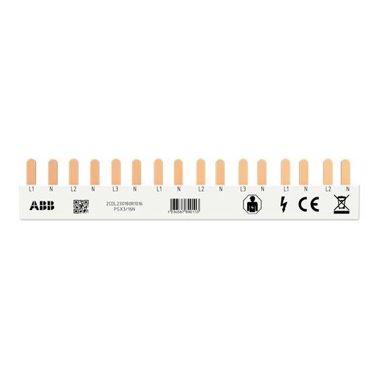 ABB 2CDL230180R1016 Fasskena FlexLine 3P+N, 16 stift, 8 TE PSX3/16N Phase busbar Grå 10 mm² 63 A 1 st-0