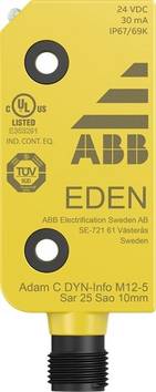 ABB Säkerhetssensor  Stickkontakt M12 1 st 2TLA020051R5101  (L x B x H) 12 x 30 x 75.2 mm Totalhöjd: 75.2 mm Kan kaskadkopplas