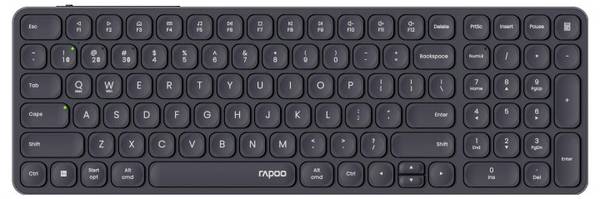 Rapoo E9710M Sladdlös, Bluetooth Tangentbord  Tyska, QWERTZ Mörkgrå