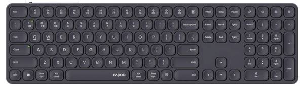 Rapoo E9810M Sladdlös, Bluetooth Tangentbord  Tyska, QWERTZ Mörkgrå