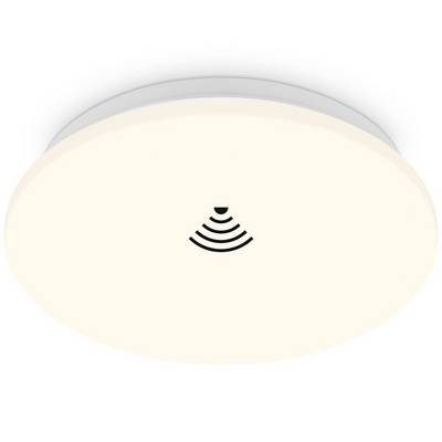 Taklampa i rund utförning med integrerad rörelsesensor på armaturen