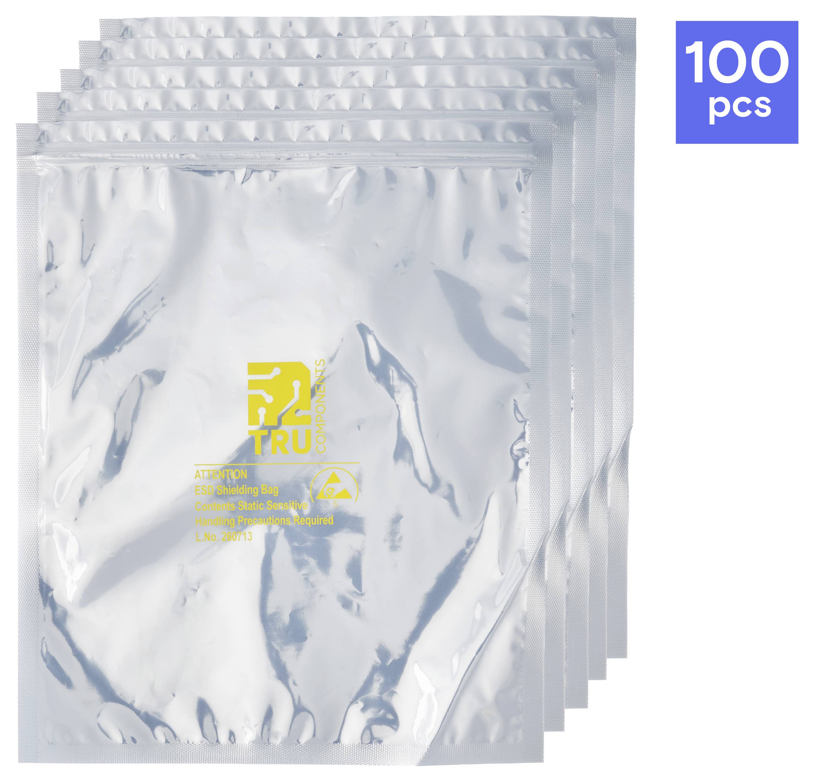 TRU COMPONENTS ESD-avskärmningspåsar ESD-påse (L x B) 305 mm x 254 mm ESD-kod S antistatisk Bag 100 st
