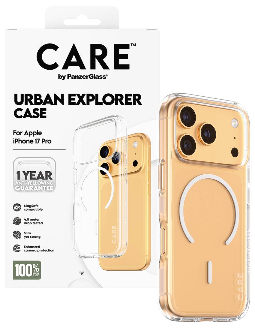 PanzerGlass CARE Flagship Urban Explorer Backcover Apple iPhone 17 Pro, iPhone 18 Pro Transparent Induktiv laddning CR29-1
