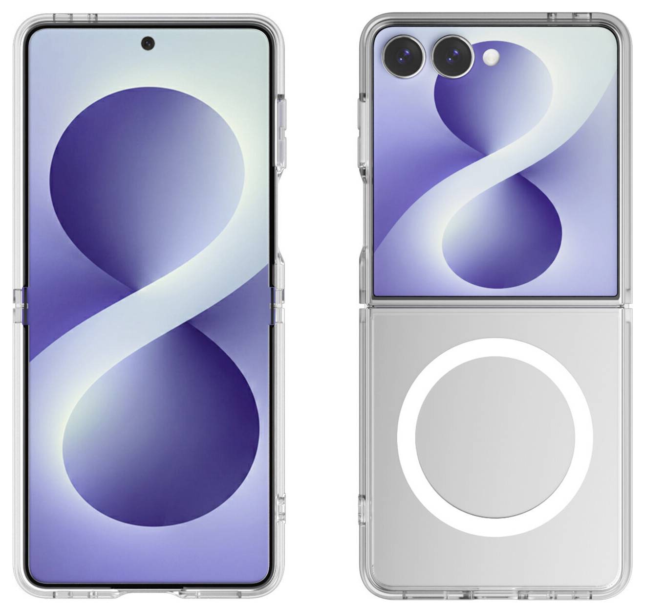 4Smarts 360° Protection Set Fodral + skyddsglas-set Samsung Galaxy Z Flip8 Transparent Induktiv laddning 541872-1