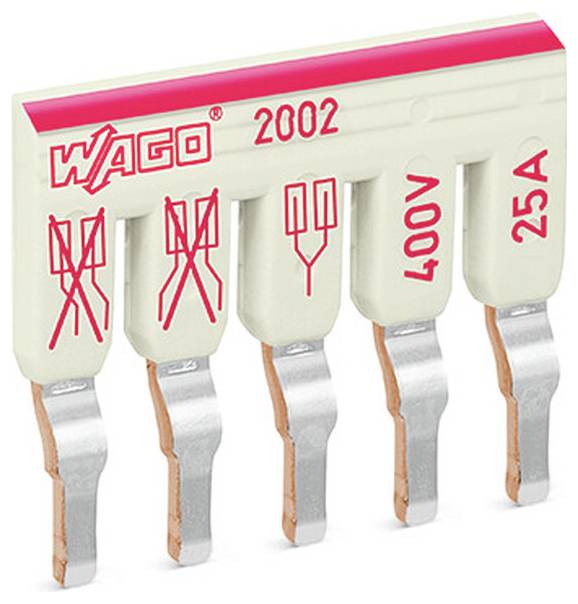 WAGO 2002 femledare elektrisk anslutningsplint med metallkontakter märkta 25A och 400V