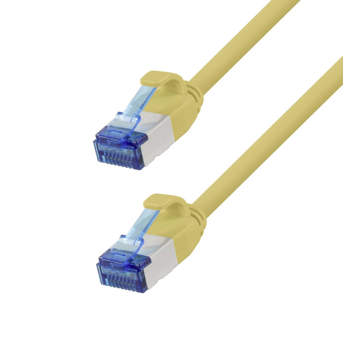LogiLink CP5017S RJ45 Nätverkkabel, Patchkabel CAT 6A S/FTP 0.25 m Gul Flamskyddsmedel, Halogenfri 1 st