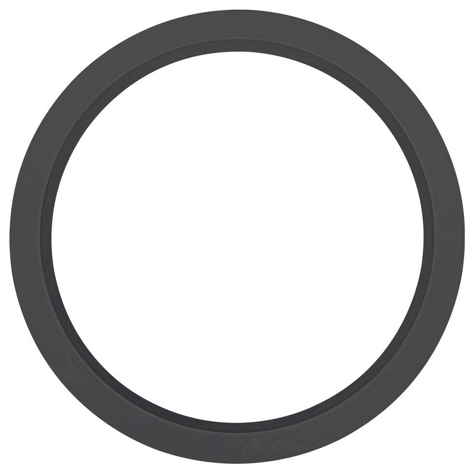 Mörkgrå cirkelformad ringikon på en vit bakgrund