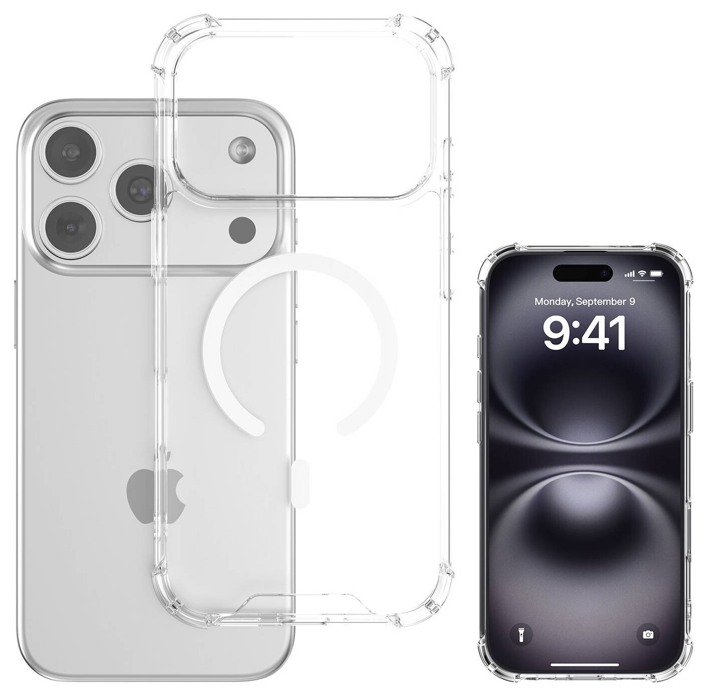 4Smarts Hybrid Case Ibiza Backcover Apple iPhone 18 Pro Max, iPhone 17 Pro Max Transparent Induktiv laddning 541912-1