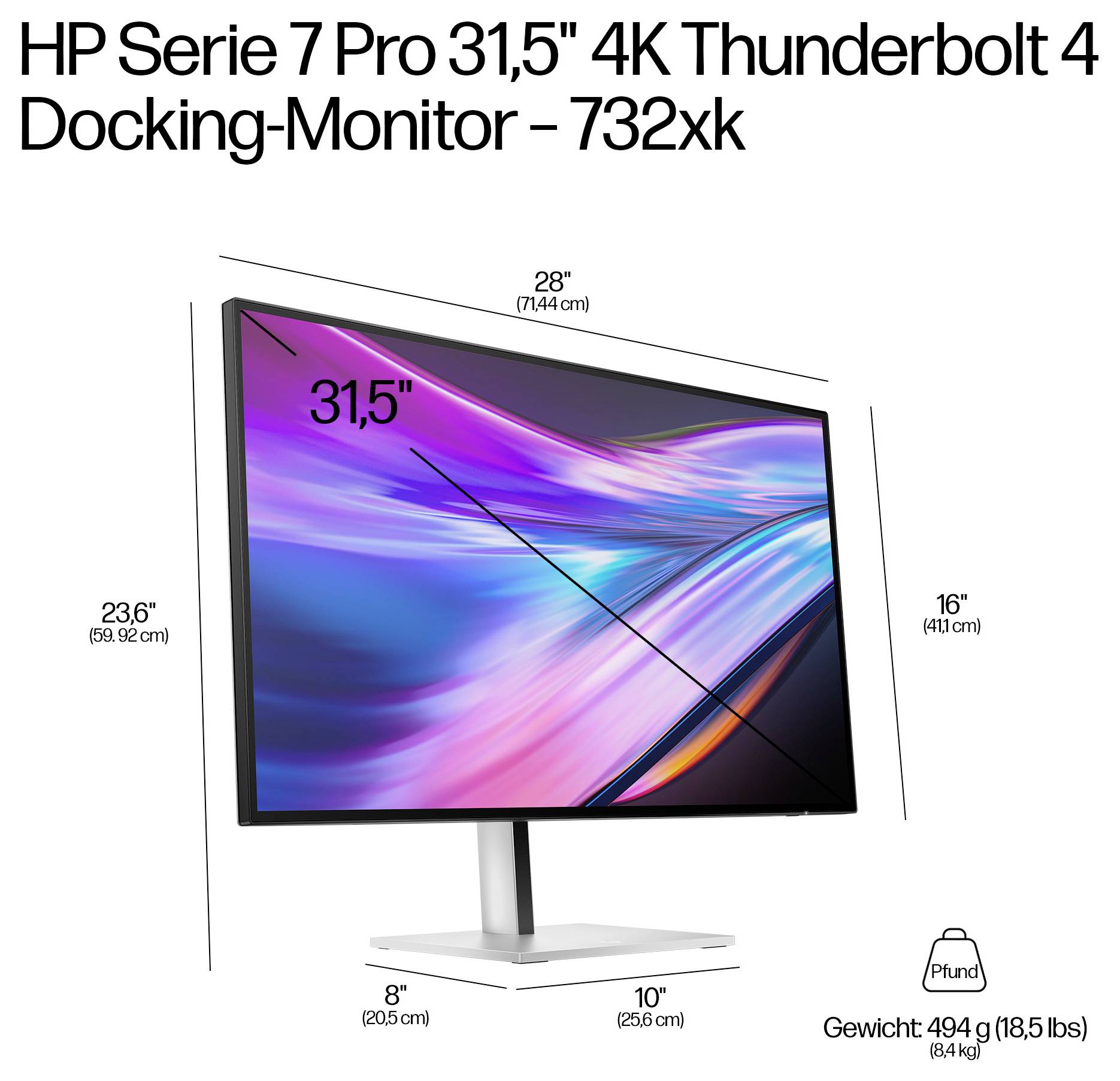 HP S7 Pro 732xk LCD-skärm EEK F (A - G) 80 cm (31.5 tum) 3840 x 2160 pixel 16:9 5 ms IPS LCD-5