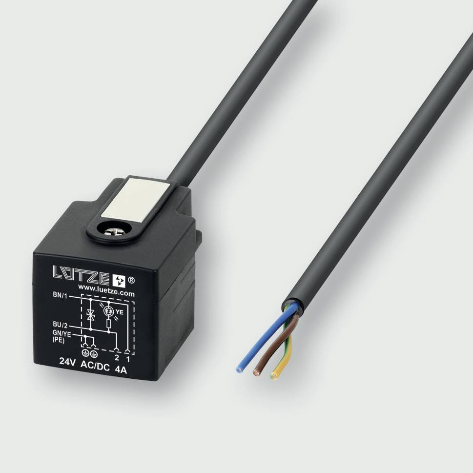 Lütze LS-A-9707 10m PUR 24V 709707 Ventilanslutning med formsprutad ledning Innehåll: 1 st
